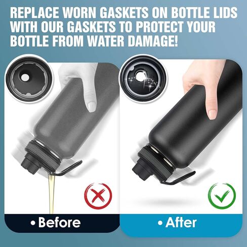 Mbotnee Lid Gasket Replacement for Thermoflask & Takeya Water Bottle, Silicone Gaskets Each for 18/24/32/40/64oz Water Bottle Straw Lid, Chug Lid, Chug Spout & Vent in Kuwait