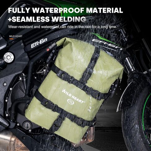 WILD HEART Waterproof Motorcycle Dry Bag Crash Bar Bags Motorcycle Bag used as Motorcycle Luggage Sissy Bar Back Seat Saddle Rack Rear Fender Pouch Dirt Bike Gear Side Tool Bag Pack for moto ATV in Saudi Arabia