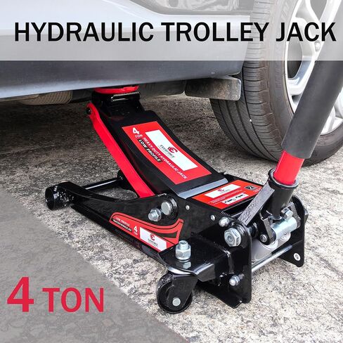 Floor Jack, Low Profile 4 Tons Jack, Heavy Duty Dual Pump Hydraulic Car Lift with 360 Degree Swivel casters in Kuwait