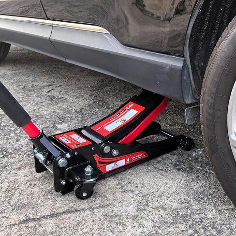 Floor Jack, Low Profile 4 Tons Jack, Heavy Duty Dual Pump Hydraulic Car Lift with 360 Degree Swivel casters in Kuwait