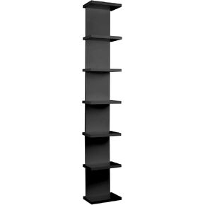 7 Tier Wall Shelf Unit - Lack Floating Shelf, Compact Display Floating Shelves, Vertical Column Wall Decor Mount Float Storage Organizer Tall Tower Shelves for Bedrooms, Living Rooms, White