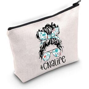 BLUPARK CNA Gift Zipper Bag Certified Nursing Assistant Gifts CNA Graduation Gift CNA Life Makeup Bag Nursing Cosmetic Bag (CNA life)