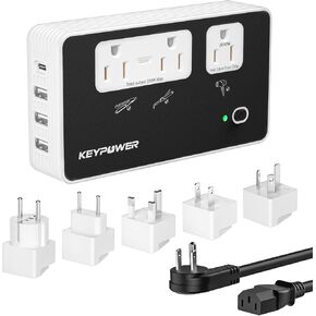 2000W SPENTOND DOWN CONTERTER ، 220V إلى 110V محول الجهد لنا إلى أوروبا ، محول السفر العالمي الدولي مع 3 منافذ التيار المتردد و 4 USB (1 USB C) لمجفف الشعر/تقويمه/كربن الحديد