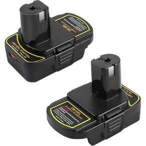 محول بطارية DM18RL مع مقبس USB ونوع C لبطارية Dewalt إلى Ryobi، لبطارية Dewalt 20V وMilwaukee M18 تتحول إلى بطارية Ryobi 18V، لأدوات Ryobi 18V اللاسلكية (محول فقط)
