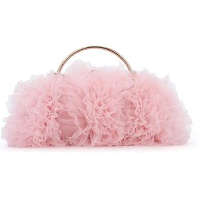 SUKUTU Women Lace Evening Handbag Floral Clutches Purse with Detachable Chain for Wedding Prom Party