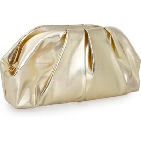 Women's Sparkling Vegan Leather Clutch Formal, Soft Pleated PU Evening Clutch for Weddings, Proms, Cocktail Parties