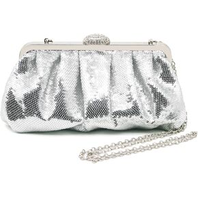 Clutch Purses for Women Sparkle Pleated Evening Clutch Bag Cloud Cross Body & Shoulder Bag for Party Prom Club Wedding