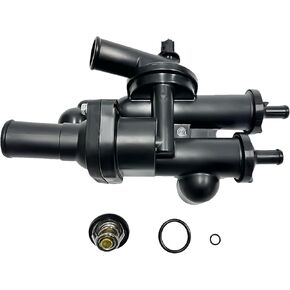 68003582AB Engine Coolant Thermostat Housing Assembly Compatible with 2007-2014 Chrysler 200 Sebring, 2007-2014 Dodge Avenger Caliber Journey, 2007-2017 Jeep Compass Patriot