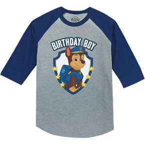 Tstars Official Paw Patrol Chase Boys Birthday 3/4 Sleeve Baseball Jersey Toddler Shirt