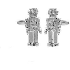 MRCUFF Robot Pair Cufflinks Presentation Gift Box & Polishing Cloth