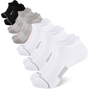 Heatuff 7 Pairs Womens Ankle Socks Athletic Cushioned Anti-Blister Running Low Cut Socks with Tab