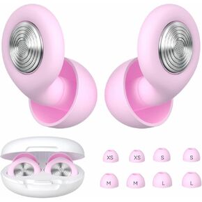 Ear Plugs for Sleeping Noise Cancelling, Ultra-Soft Sleep Earbuds for Side Sleepers, Anti Snoring Devices, Noise Sensitivity -25dB, Hearing Protection, Suitable for Study, Travel, Work (Pink)