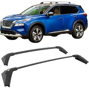 Ikon Motorsports Rock Rack Rack Rack Cross متوافقة مع 2021-2025 Nissan Rogue (لا تتناسب مع طراز Rock Creek) ، أشرطة قفل مضادة للسرقة من الألومنيوم مع مفتاح (القضبان الجانبية المصنع)