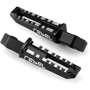 Motorcycle Rear Foot Pegs Compatible With H.ONDA Rebel 1100 CMX1100 Rebel 500 CMX500 2017-2023 Passenger Footrest Mount Bracket Footpegs Rebel500 Rebel1100 Accessories (Black)