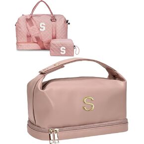 Personalized Cosmetic Bag + Personalized Travel Duffel Bag, Gift for Her