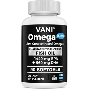 Pharmaceutical Grade Omega 3 Oil Oil ، Kd-Pür Premium Germany Oil Oil Supments 2520mg مع EPA و DHA- يدعم الدماغ والقلب والمناعة (90 ناعمة)