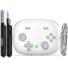 RFUNGUANGO case for Sony WF-1000XM5 with Keychain/Cleaning Tool, Soft Silicone Protective Case, Gaming Console Theme Protective Case (for Sony WF1000XM5 True Wireless Earbuds) - Dark gray in Kuwait