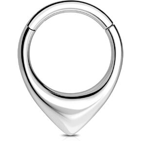 Melighting 16G Septum Rings, 8/10 mm Septum Jewelry, Clicker Septum Nose Piercing Hoop, Stainless Steel 316L Hinged Segment Daith Piercing Jewelry for Women