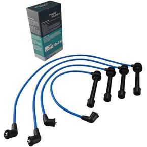 High Performance Racing Spark Plug Wires Compatible with Nissan 240SX 1995-1998/ Frontier 1998-2001/ Xterra 2000-2001 2.4L 2389CC L4 GAS DOHC Naturally Aspirated