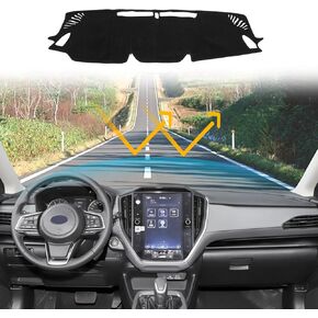 LLKUANG Dash Cover Mat Dash Mat Compatible with Subaru Crosstrek Impreza 2023 2024 2025,Polyester Car Dashboard Cover Sun Shade Pad,Anti-Slip Dash Board Pad Accessories