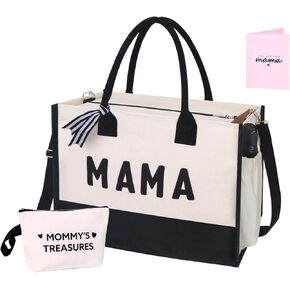 MAMA Tote Bag Mothers Day Gifts for New Mom, Pregnant Women, Hospital Bag Essentials for Labor and Delivery with Zipper, Pregnancy Gifts for Expecting First Time Mom