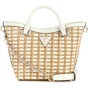 GUESS Atalia Mini Tote, Natural/White