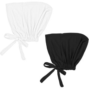 2pcs Hijab Undercap Hijab Caps for Women Non Slip Undercaps for Hijab, Head Coverings for Women, Black & White, Elastic Comfortable & Breathable
