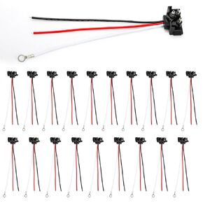 Lawei 20PCS 3 Pin Trailer Light Connector, Right Angle 3 Wire Plug for Truck Stop Turn Tail Brake Backup Trailer Lights, Plastic Trailer Light Pigtails Plug for Sealed 4" Round and 6" Oval Lights