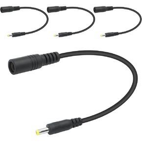 Short 12V DC Power Cord 4inch, DC 5.5mm x 2.5mm Female to DC 5.5mm x 2.1mm Male Plug Power Charging Cable Extension Cord, for Router Speaker etc Other DC 5521 Port Equipment(4Pcs)