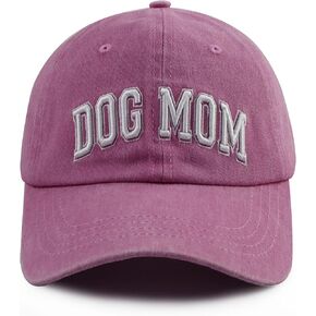 Dog Mom Hats for Women, Adjustable Cotton 3D Embroidered Dog Lover Baseball Cap