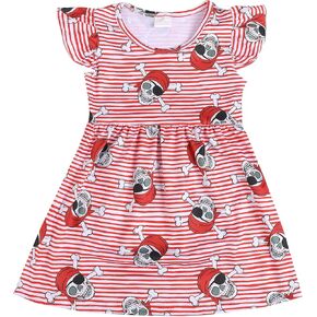 Toddler Girl Dress Horse Print Ruffle Bottom Casual Dress Summer Clothes 1-8Y