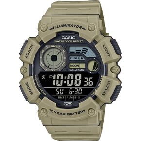 Casio WS1500H Series | الساعة الرقمية للرجال | 100m WR | الوقت المزدوج | مؤقت العد التنازلي | ضوء LED | مرحلة القمر | وضع الصيد | تقويم السيارات | أجهزة الإنذار المتعددة | 1/100 ثانية ساعة توقيت