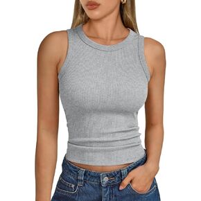 Trendy Queen Womens Tank Tops Summer Fashion 2025 Workout Ribbed Sleeveless High Neck Beach Vacation Oufits Clothes in Saudi Arabia
