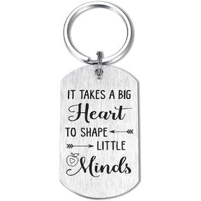 Resdink Teacher Appreciation Gifts for Women, It Takes a Big Heart to Shape Little Minds Keychain, Teacher Thank You Gift