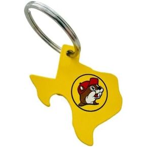 Buc-ee's Beaver Mascot Metal Key Chain (Yellow Texas Bottle Opener)