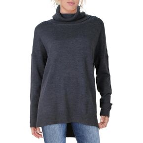 French Connection Womens Cowl Neck Ribbed Trim Pullover Sweater Navy S