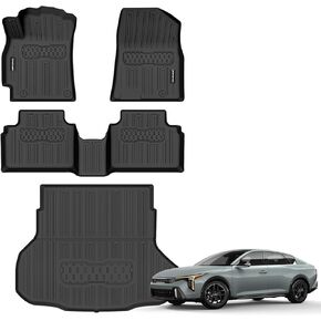 Floor Mats for 2025 Kia K4 Upgrade Trunk Mat All Weather Floor Liners TPE Rubber Cargo Liner Fit for 2025 Kia K4 Anti-Slip Full Set Automobile Mats Accessories