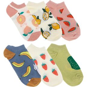 6Pcs Cute Ankle Socks for Women - Aesthetic Fruit Funny Low Cut No Show Socks for Girls and Teens