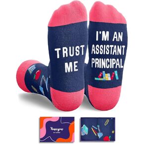 HAPPYPOP Social Worker Principal Appreciation Gifts - Assistant Principal Social Worker Socks for Women Men