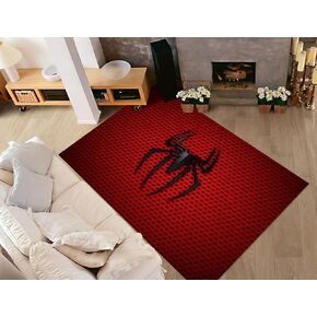 Spider Area Rug 3D Digital Print Carpet White Eyes Red Spider Web Rug Perfect for Kids Room Bedroom Playroom and Home Decoration Floor Mat Rugs 2' x 3'
