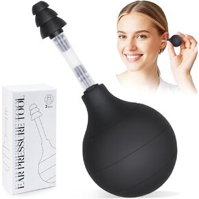 Ear Pressure Relief Device, Natural Migraine and Headache Relief Products, Targets Inner Ear Pressure, Comes with 3 Sizes of Earplugs – Great for Post-Flying Discomfort