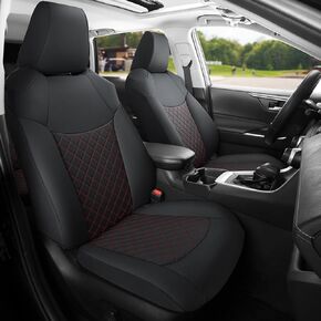 GIANT PANDA Customized Full Set Car Seat Covers Fit for Toyota Highlander 2015 2016 2017 2018 2019 LE,XLE,Limited,Hybrid Second Row 40/60 Split,Three-Row, 8 Seats, Faux Leather (Black)