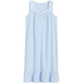 Latuza Women's Sleeveless Nightgown Soft Cotton Long Gown