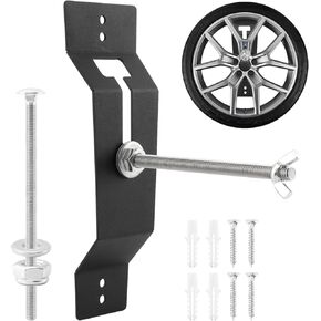 Kakalote Wall Mount Spare Tire Carrier for Trailer, Spare Tire Holder Mount Spare Tire Carrier Bracket Wheel Bracket Enclosed Trailer Accessories Spare Tire Holder(Black)