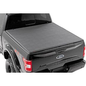 Rough Country Soft Tri-Fold Truck Bed Tonneau Cover for Ford F-150 (2009-2014) - Fits 6'7 (78.8") Bed Without Cargo Management System