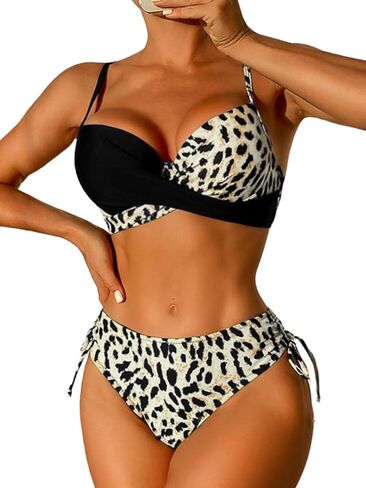 Cheetah Print Bikini Sets, Push Up Swimsuits, B Cups and Above in Saudi Arabia