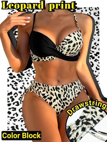 Cheetah Print Bikini Sets, Push Up Swimsuits, B Cups and Above in Saudi Arabia