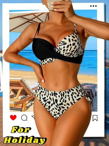 Cheetah Print Bikini Sets, Push Up Swimsuits, B Cups and Above in Saudi Arabia