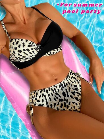 Cheetah Print Bikini Sets, Push Up Swimsuits, B Cups and Above in Saudi Arabia