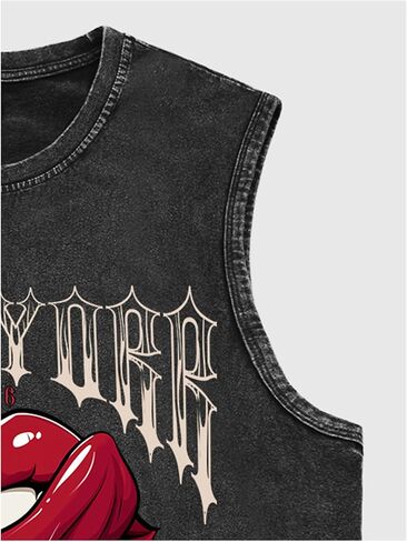Verdusa Men's Graphic Tees Y2k Gothic Distressed Summer Shirt Grunge Hippie Sleeveless Tank Top in Saudi Arabia